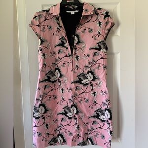 DVF Morgan pink & black Toile print dress